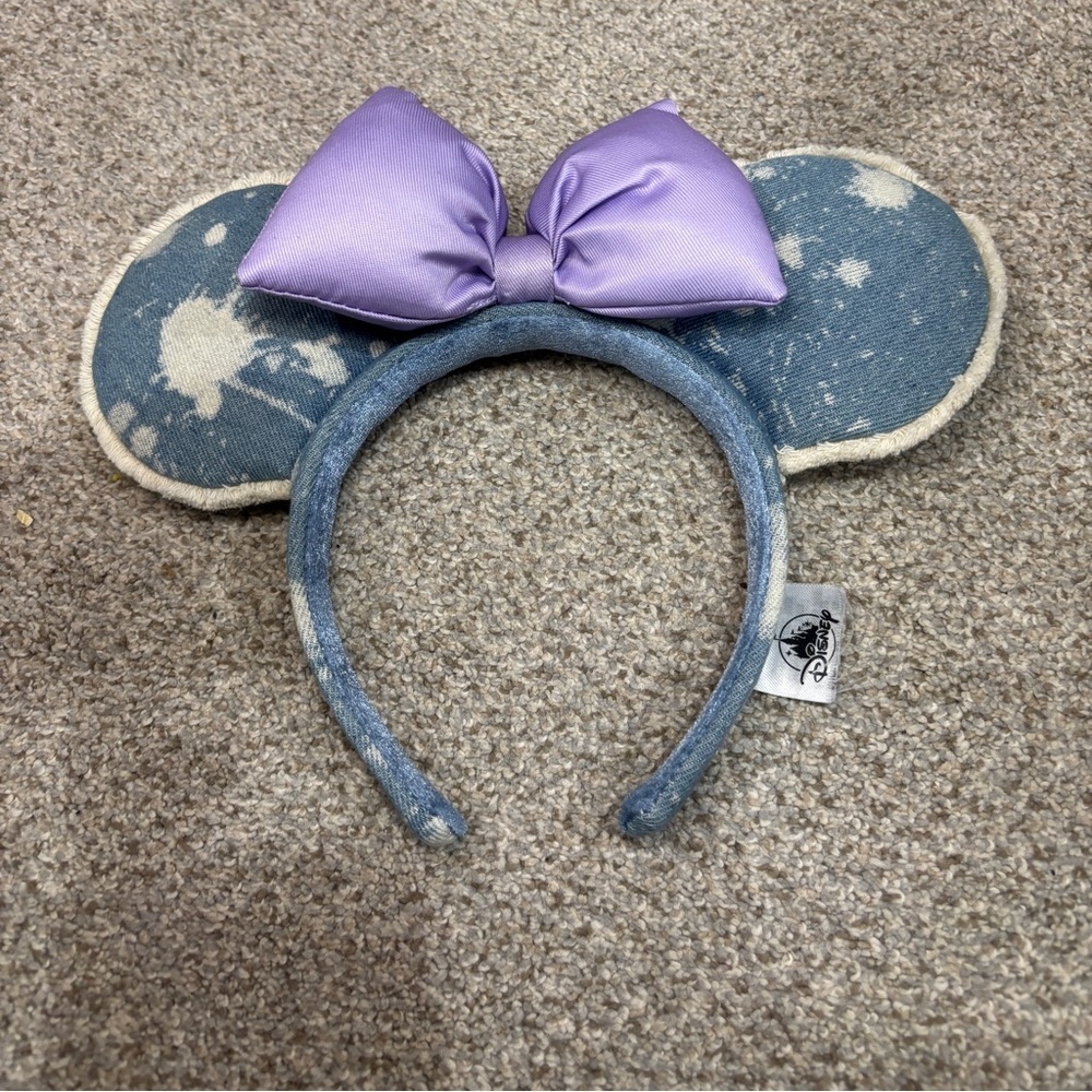 Disney Parks Ears Headband - DISTRESSED BLUE DENIM Bleached Minnie Ears